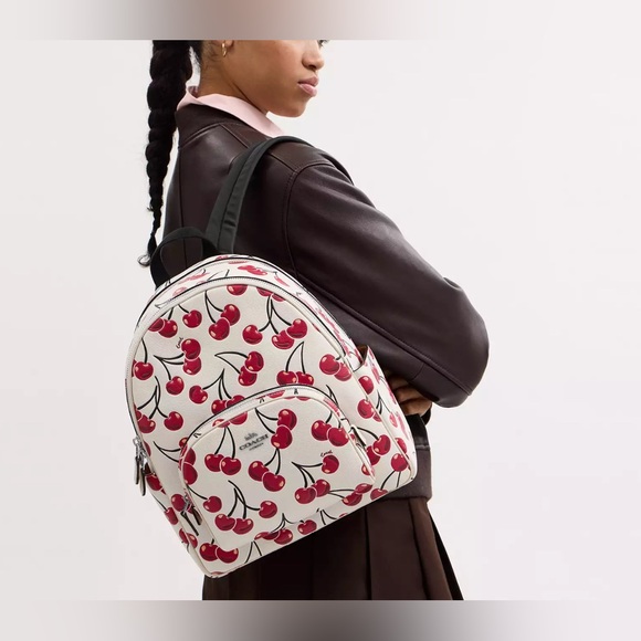 Coach Court Cherry Print Backpack - Picture 3 of 5